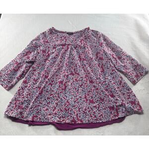 Lane Bryant Women’s Plus Size 18/20 Floral Swing Tunic Top purple pink blue